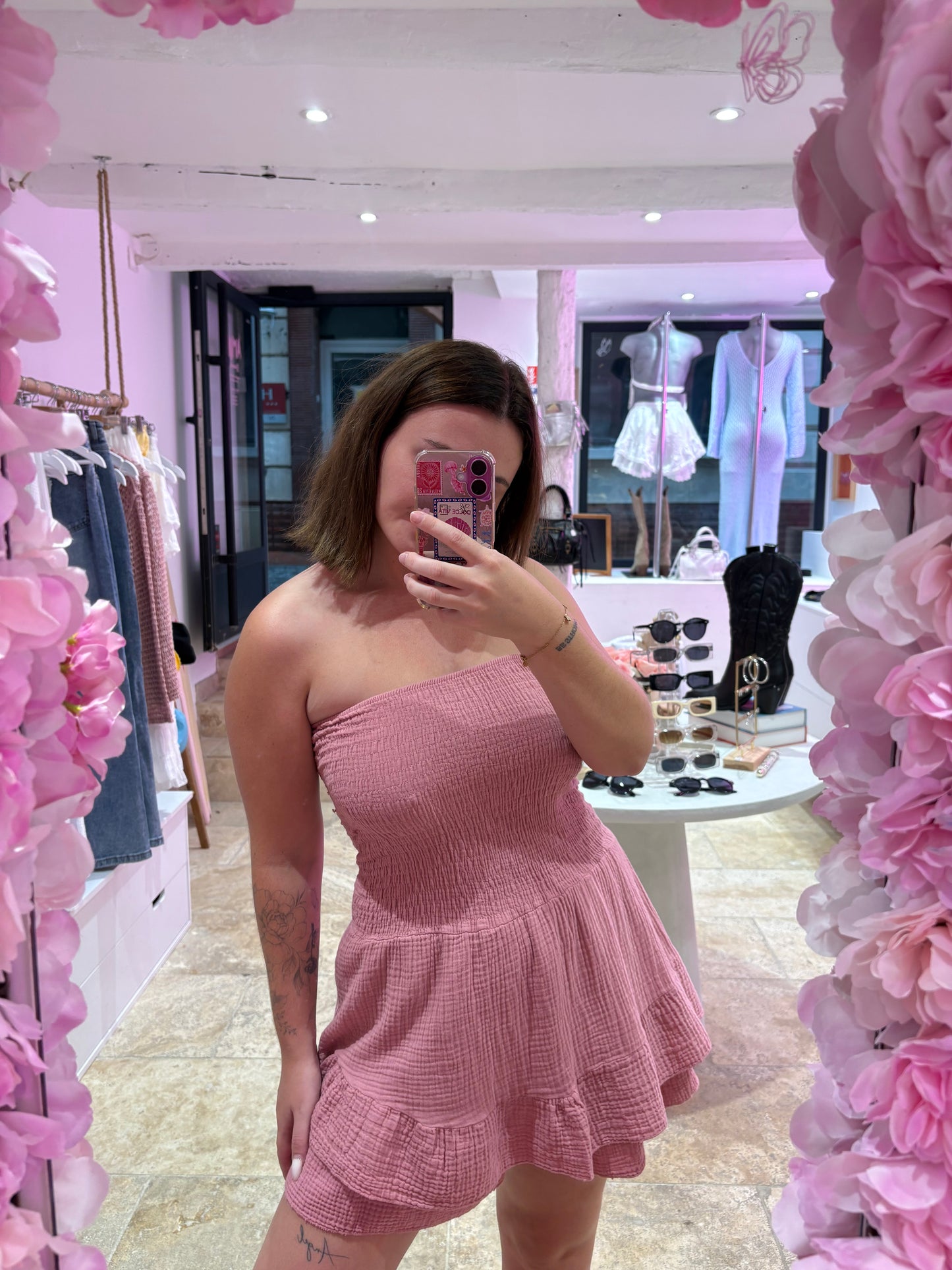 Combi short gaze de coton