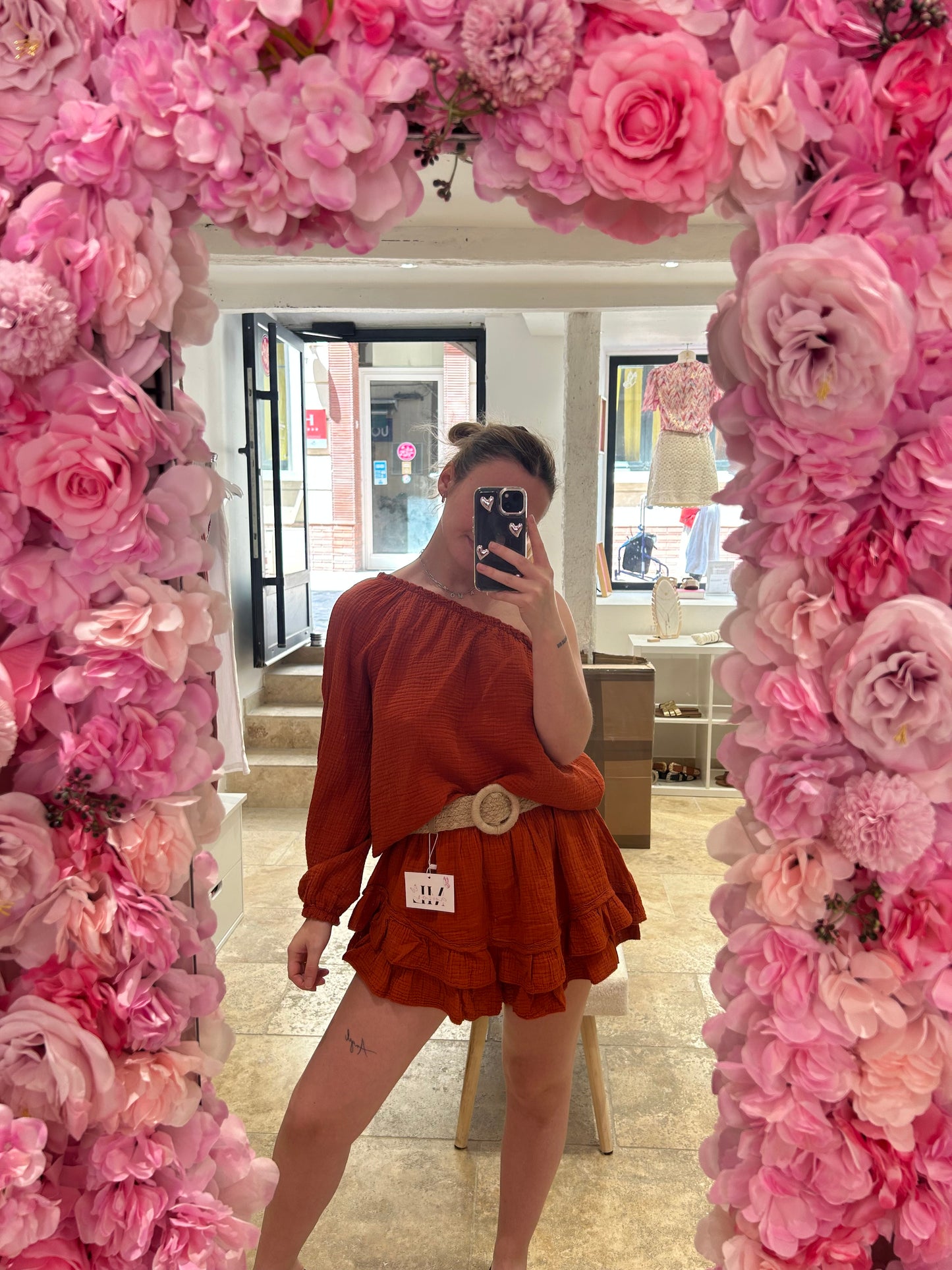 Jupe short Terracota