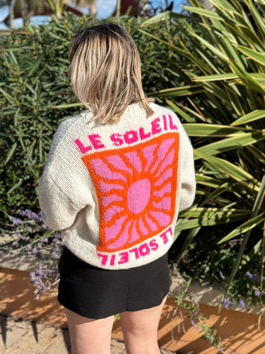 Pull crème Le soleil