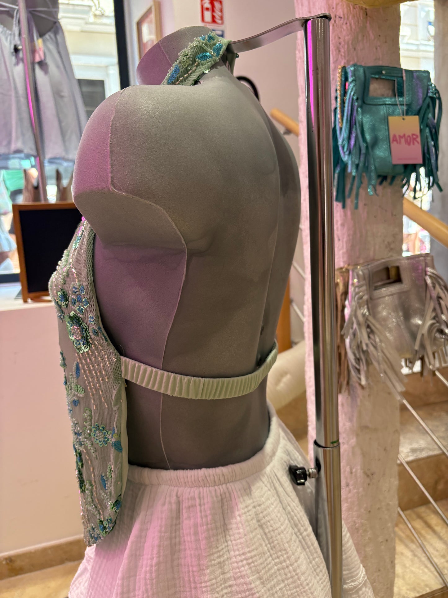 Top strass vert d’eau