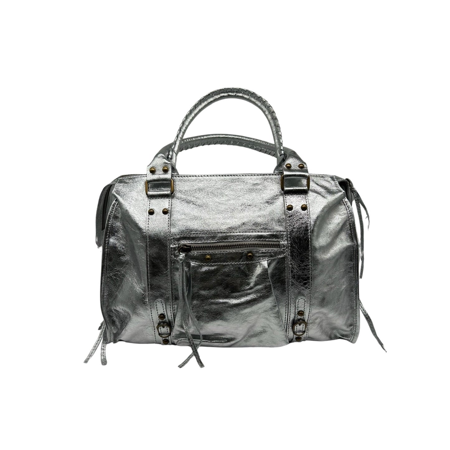 Sac à main Leona grand format argenté